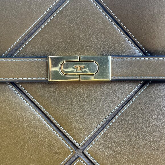 Tory Burch Women’s Brown Leather & Suede With Crossbody Strap Shoulder Tote - Picture 8 of 16